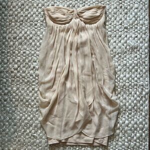 Alice + Olivia Beige Dress with Silver Zipper